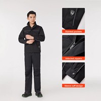 Ensemble de vêtements de travail en coton anti-déchirure printemps/automne pour hommes ; Pantalon de travail durable résistant à la saleté et longue durée pour mineurs avec lettrage imprimé