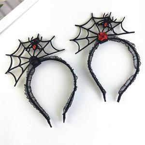 Bandeau de farce d'<span class=keywords><strong>Halloween</strong></span> avec décorations de <span class=keywords><strong>couteau</strong></span> et de toile d'araignée-Bandeau en dentelle à oreilles de chat de petite sorcière - Product Image 2