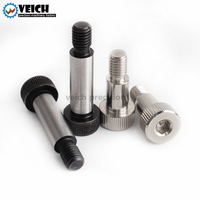 Sekrup bahu dengan lubang pemasangan kepala hex, dowel pin baja tahan karat Veichu VCN610, lapisan oksida hitam, sistem pengukuran metrik ISO.