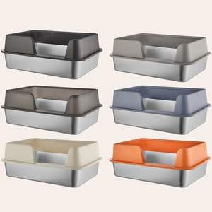 WOTAI <span class=keywords><strong>Bac</strong></span> à Litière pour Chat en <span class=keywords><strong>Acier</strong></span> Inoxydable avec Fonction de Nettoyage Facile et <span class=keywords><strong>Prix</strong></span> d'Usine Comprend une Nouvelle Pelle Personnalisée - Product Image 2