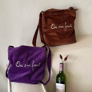 Bolso de Hombro de Pana para Mujer al por Mayor, Bolso Cruzado con Cremallera Personalizada, Logotipo Bordado, Bolso de Mano de Pana, Bolso de Regalo para Mujer - Product Image 6