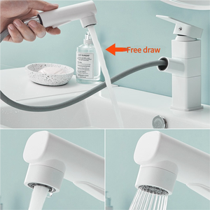 Robinet <span class=keywords><strong>de</strong></span> lavabo domestique <span class=keywords><strong>de</strong></span> type coulissant blanc Hôtel et maison d'hôtes Armoire <span class=keywords><strong>de</strong></span> salle <span class=keywords><strong>de</strong></span> bain Lavabo Robinets d'eau chaude et froide - Product Image 5