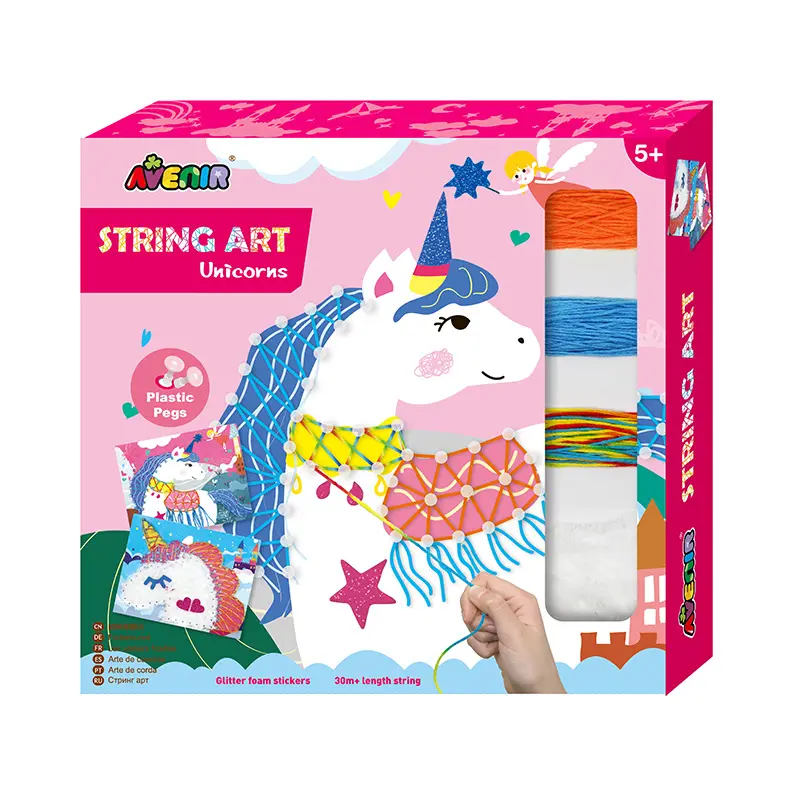 DIY Handmade Rainbow String Art Unicorn Toys Set Educational Rainbow String Art Craft Kit STEAM Toy For Kids Home Decor