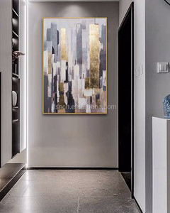 Pittura astratta dipinto paesaggio colorato parete di casa decorazione Hotel <span class=keywords><strong>con</strong></span> cornice moderna di colore brillante astratto su tela - Product Image 3