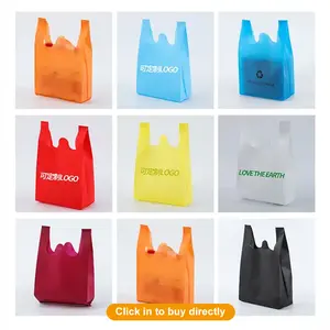 KAISEN Ecologiacl Factory Custom Recycle T-shirt W Cut U Cut Tshirt Shopping Tote Bag Vest Bags Non Woven T Shirt Bag
