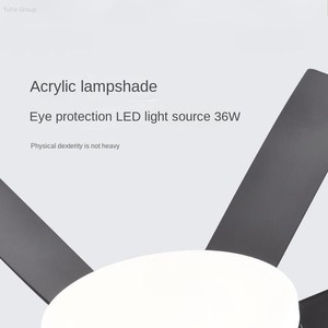 Ventilateur de plafond LED noir 72 pouces à vente directe, 6 vitesses réversibles, 8 pales, avec lumière et télécommande - Product Image 3