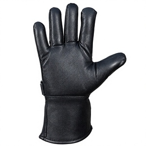 Gants de conduite en cuir de vachette noir de qualité supérieure pour hommes et femmes avec sangle de poignet réglable et chaleur hivernale confortable - Product Image 5