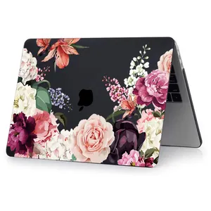 黑玫瑰花笔记本电脑塑料硬PC外壳外壳适用于Macbook笔记本电脑套2020