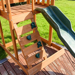 Ensemble de balançoires en bois pour enfants pas cher, aire de jeux de jardin, jungle gym, jeux d'escalade en corde pour enfants, en bois, à vendre - Product Image 4