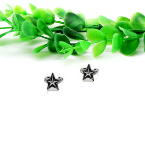 Pendientes de plata tibetana con forma de estrella para hombres y mujeres, diseño geométrico vintage, clips para las orejas sin perforación, joyería de moda - Product Image 3