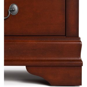 Transitional Style Nightstand Dark Cherry Finish 2 <b>Drawer</b> With Hanging Handles Bracket Feet <b>Storage</b> <b>Drawers</b> - Product Image 4