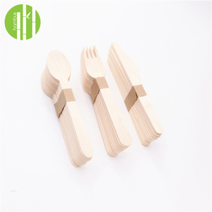 Ensemble de fourchettes, cuillères et couteaux en bois jetables Bambus sans couverts en plastique de remplacement biodégradables (300 pièces-120 fourchettes - Product Image 3