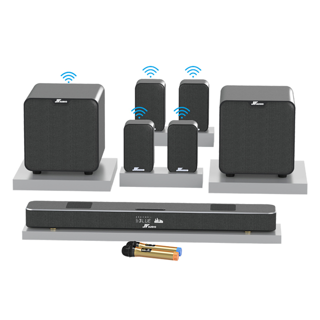 7.2-Channel Amplifier - 480 Watt Home Theater Speaker Subwoofer Surround Sound Supports USB, AUX, MIC IN, FIBER OPTIC, and COAXI