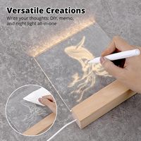 Base d'affichage LED en bois avec lumières colorées à intensité variable, support de lampe avec câble USB pour acrylique, cristal, veilleuse