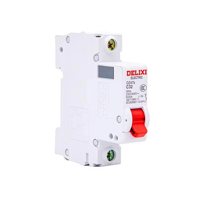 DELIXI DZ47S 1P MCB Miniature Circuit Breaker 6kA 230V C Curve DIN Rail Overload Short Circuit Protection Home Industrial CE