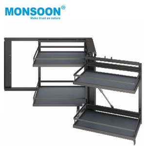 Accesorios para Muebles de Cocina, Organizador de Esquina Mágico para Gabinete, Cesta Extraíble, Bandeja Giratoria, Cesta Esquinera Extraíble para Cocina del Hogar - Product Image 4