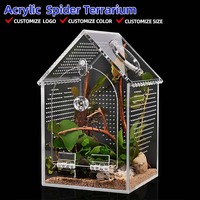 Terrarium vertical empilable pour araignées sauteuses, boîte d'élevage en acrylique haute transparence avec porte magnétique pour petits invertébrés