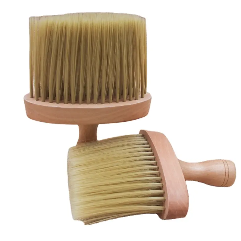 Private Label Wooden Facial Cleansing Detangler Brush Barber Neck Duster Detangling Hair Brush