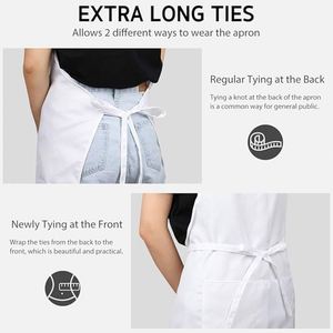 Wholesale Adjustable <b>Black</b> Bib <b>Apron</b> with Pockets Cooking Kitchen <b>Aprons</b> for Restaurant - Product Image 3