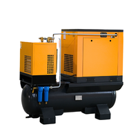 Compresseur d'air à vis AC industriel 7,5 kW 10 CV sans huile, refroidi par air, stationnaire, 220 V monophasé, petit, silencieux, avec réservoir et moteur