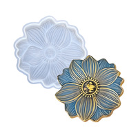 Moule en silicone pour plateau de service en forme de grande fleur, résistant à la chaleur, non toxique, élégant, décoration d'intérieur et ensemble de dessous-de-verre