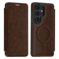 Étui à rabat magnétique anti-chute en cuir PU premium avec fentes pour cartes et protection renforcée de l'appareil photo pour Samsung Galaxy S26/S26 Plus