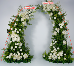 Arche <span class=keywords><strong>de</strong></span> mariage florale artificielle en soie, rose blanche et eucalyptus, taille personnalisée, rangée élégante <span class=keywords><strong>de</strong></span> fleurs <span class=keywords><strong>pour</strong></span> toile <span class=keywords><strong>de</strong></span> fond <span class=keywords><strong>de</strong></span> fête - Product Image 6