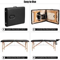 Table de massage portable pliable sur mesure avec étui de transport, hauteur réglable, pour professionnels de la beauté, spa, tatouage, thérapie, lit de soins