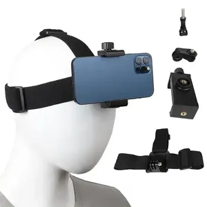 โรงงาน Go Pro สายรัดศีรษะโทรศัพท์ Mount ผู้ถือแถบคาดศีรษะแบบปรับได้ขายึดคลิปโทรศัพท์สําหรับโทรศัพท์มือถือขนาดเล็กสมาร์ทโฟน - Product Image 2