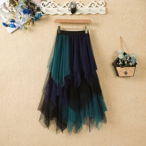 <span class=keywords><strong>Falda</strong></span> Midi de malla de cintura alta para mujer, moda de verano, informal, Harajuku, parte inferior de tul, transpirable, volantes, ropa de mujer Natural - Product Image 5