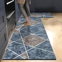 Tapis de sol de cuisine absorbant la boue diatomée géométrique bleue moderne tapis de pied de salle de bain à séchage rapide fabriqué à la machine de haute qualité