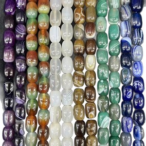 10x14mm Gemischte Natürliche Edelstein-Ovale Reisperlen Achat Quarz Lose Perlen für DIY Armband Halskette Schmuckherstellung Großhandel - Product Image 5