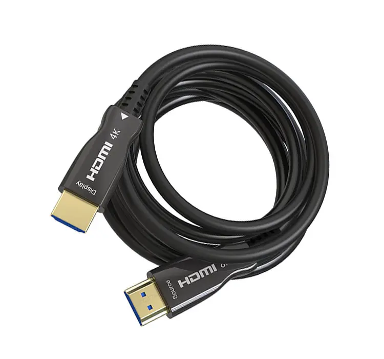 HDMI Fiber kablo 4K 8K AOC 10M 15M 20M 100M 2.0 Fiber optik şeffaf HDMI