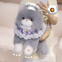 Peluche chaton adorable et réaliste en coton PP, qui miaule et se recroqueville - Cadeau d'anniversaire idéal pour les filles de 14 ans et plus
