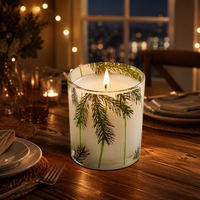 Bougie artisanale moderne en cire de soja dans un bocal en verre décoratif pour Thanksgiving, Diwali, Noël et la décoration intérieure - Non toxique
