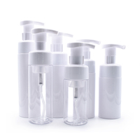 Botol Busa Kosmetik 30ml-100ml Putih Transparan dengan Pompa Semprot dan Tutup Plastik - Promo!