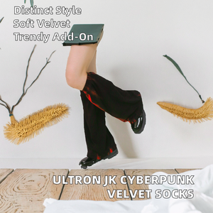 ULTRON Women's JK Cyberpunk Lolita Style Blended Velvet <b>Socks</b> <b>Soft</b> Fashion Accessories Street Comfortable Foot Solid Embroidery - Product Image 2