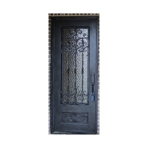 Diamant verre Luxe de haute qualité en fer forgé entrée principale porte d'entrée à coupure thermique - Product Image 4