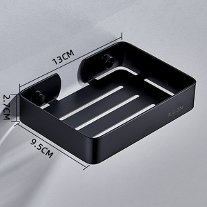 Porte-savon mural moderne en acier inoxydable Étagère à savon <span class=keywords><strong>noire</strong></span> avec support d'angle pour <span class=keywords><strong>salle</strong></span> <span class=keywords><strong>de</strong></span> <span class=keywords><strong>bain</strong></span> - Product Image 4