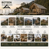 Tente de glamping de luxe BOTEEN à une couche pour toutes les saisons, avec structure en alliage d'aluminium, design écologique, pour usage en resort, villa, hôtel ou camping
