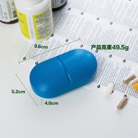 Boîte à pilules de voyage portable en plastique à 6 compartiments avec logo personnalisé / Étui de rangement en forme de capsule