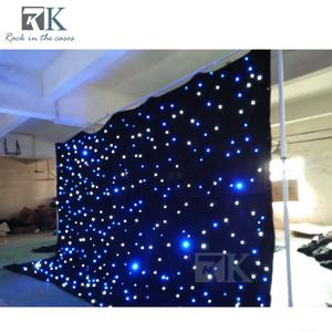 Rideau LED étoilé bleu et blanc avec perles, toile de fond pour événements avec supports en tuyaux - Product Image 6