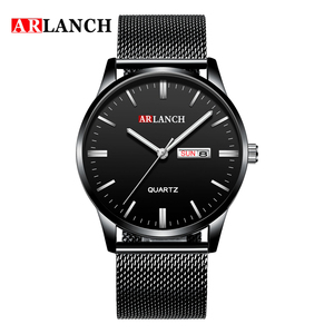 Montre à quartz pour homme de luxe avec grand cadran, bracelet en acier inoxydable, étanche, montre-bracelet décontractée pour les affaires - Product Image 2