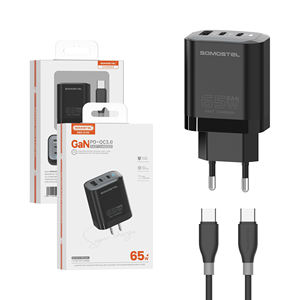 <span class=keywords><strong>Chargeur</strong></span> rapide triple port LED 3A avec protection, OEM ODM 65W GAN SIC, dernière puce intelligente, moins de chaleur, portable, PD QC, pour iPhone - Product Image 5