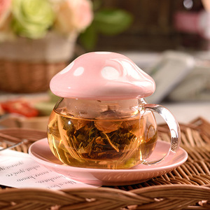 Kreative Umweltfreundliche Borosilikatglas-Milchbecher mit Handgriff, Niedliches Pilzdesign, Transparenter Büro-Wasserbecher, Süßer Kaffeebecher - Product Image 5