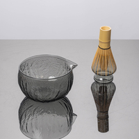 Bol à matcha en verre martelé de style japonais au design moderne, style Japandi, résistant à la chaleur, qualité alimentaire, écologique, avec logo personnalisé, pour café et thé