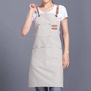 Nhiệm vụ nặng nề bông vải nhà bếp hoạt động Tạp dề biểu tượng tùy chỉnh treo cổ đầu bếp nấu ăn tạp dề với túi cho crafting BBQ vẽ - Product Image 3