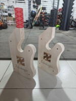 Barre de musculation portable en bois antidérapante pour charger et décharger les plaques de poids, barre de musculation en bois pour soulever des poids