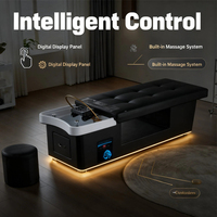 Fauteuil de lavage professionnel pour salon de beauté, lit de massage thaïlandais, lit de shampoing pour spa capillaire avec thérapie par l'eau et éclairage