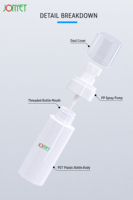 Bouteille PET translucide prête à être expédiée, 40 ml/80 ml, pompe, soin du visage, emballage cosmétique rechargeable pour marque de beauté à label privé